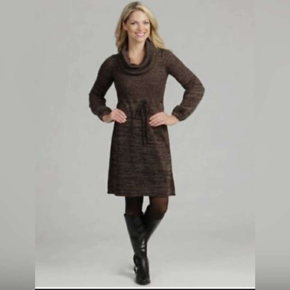 Calvin Klein Black and Brown Knit Sweater